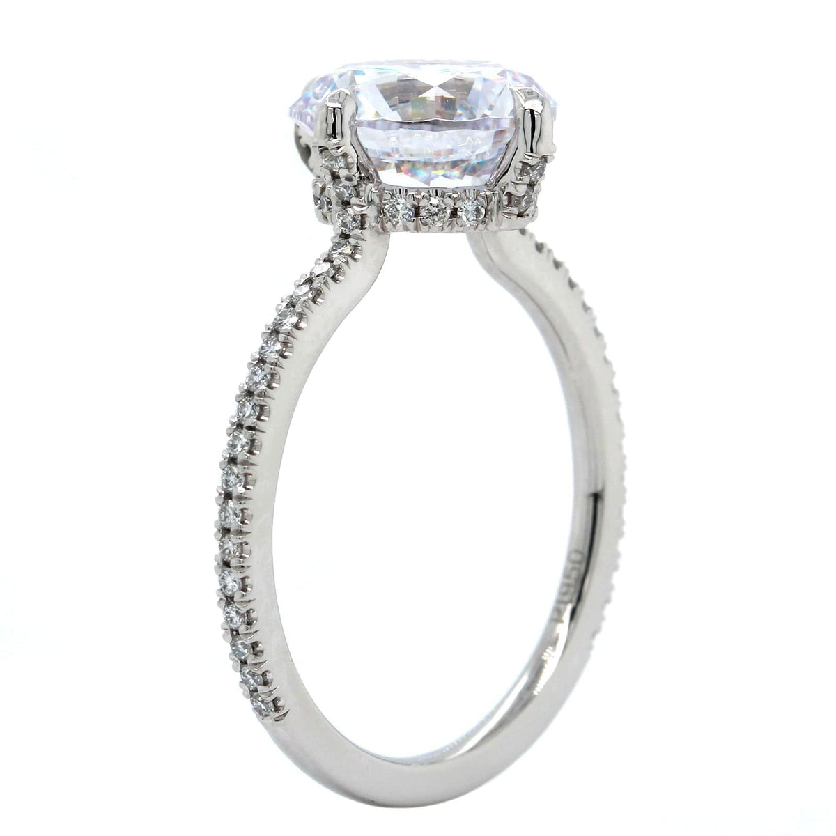 Platinum Compass Prong Diamond Engagement Ring Setting, Platinum, Long's Jewelers