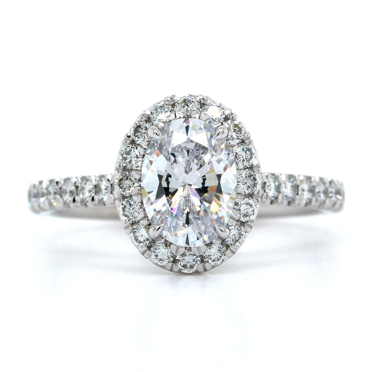 Platinum Diamond Oval Halo Engagement Ring Setting, Platinum, Long's Jewelers
