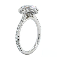 Platinum Diamond Oval Halo Engagement Ring Setting, Platinum, Long's Jewelers