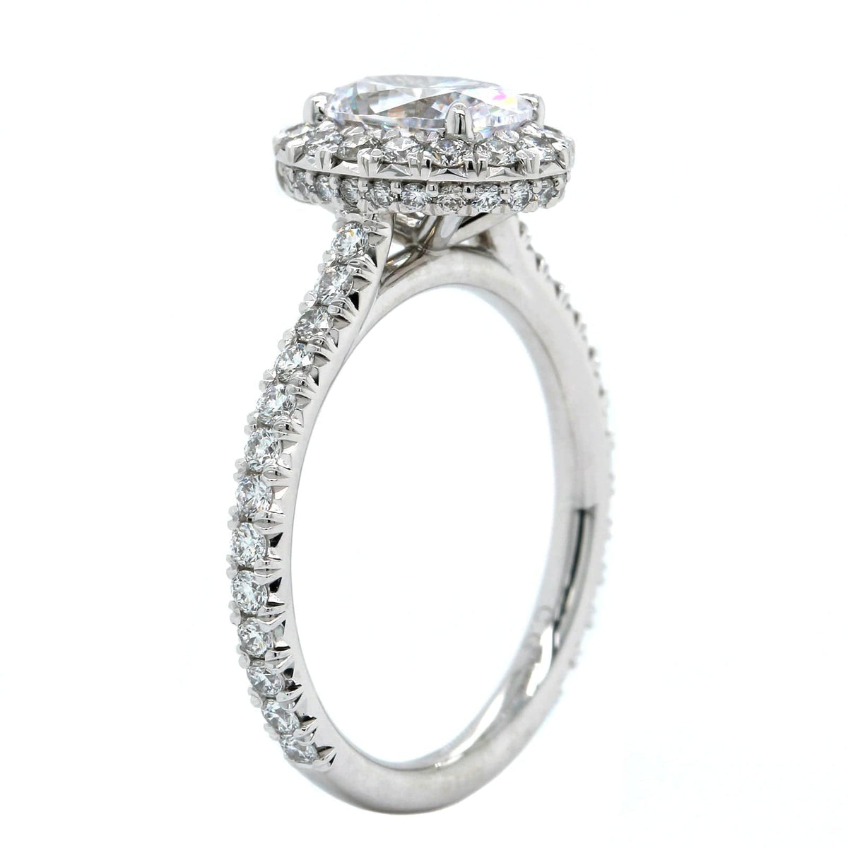 Platinum Diamond Oval Halo Engagement Ring Setting, Platinum, Long's Jewelers