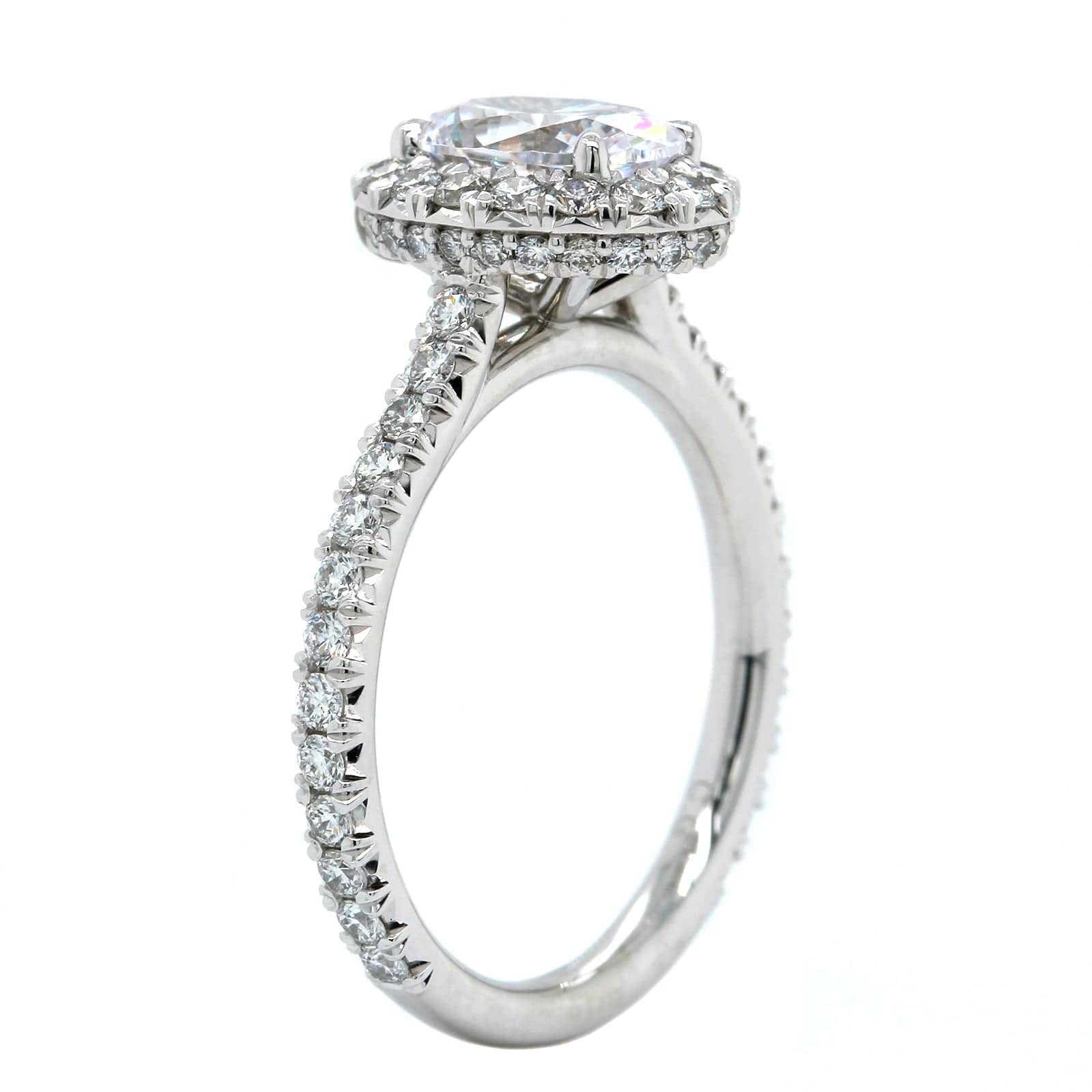 Platinum Diamond Oval Halo Engagement Ring Setting, Platinum, Long's Jewelers