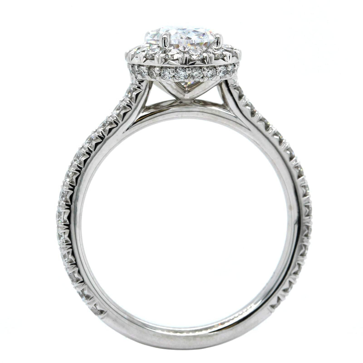 Platinum Diamond Oval Halo Engagement Ring Setting, Platinum, Long's Jewelers