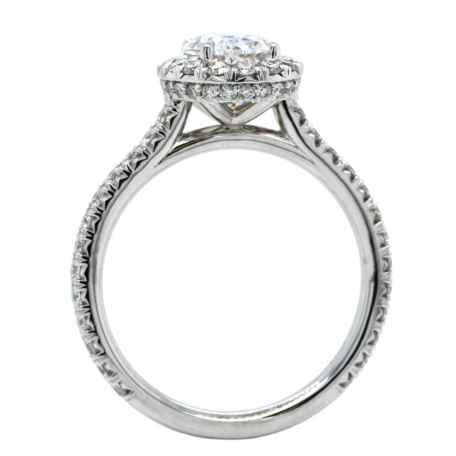 Platinum Diamond Oval Halo Engagement Ring Setting, Platinum, Long's Jewelers