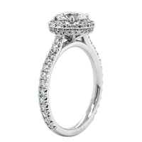 Platinum Diamond Round Halo Engagement Ring Setting, Platinum, Long's Jewelers