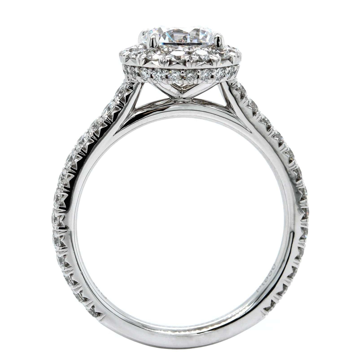 Platinum Diamond Round Halo Engagement Ring Setting, Platinum, Long's Jewelers