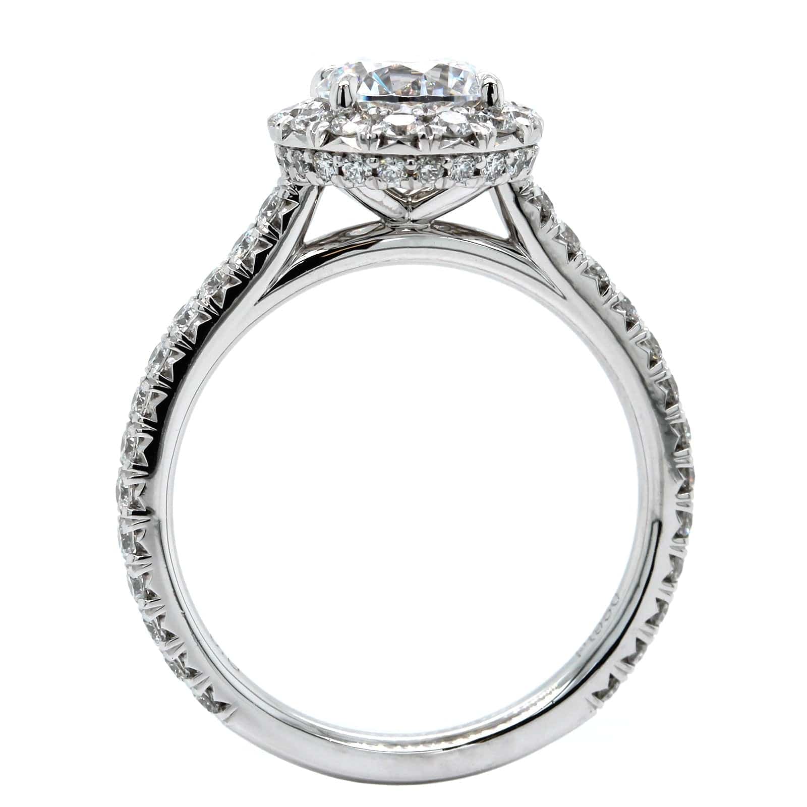 Platinum Diamond Round Halo Engagement Ring Setting, Platinum, Long's Jewelers