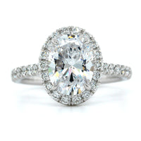 Platinum Diamond Oval Halo Engagement Ring Setting, Platinum, Long's Jewelers