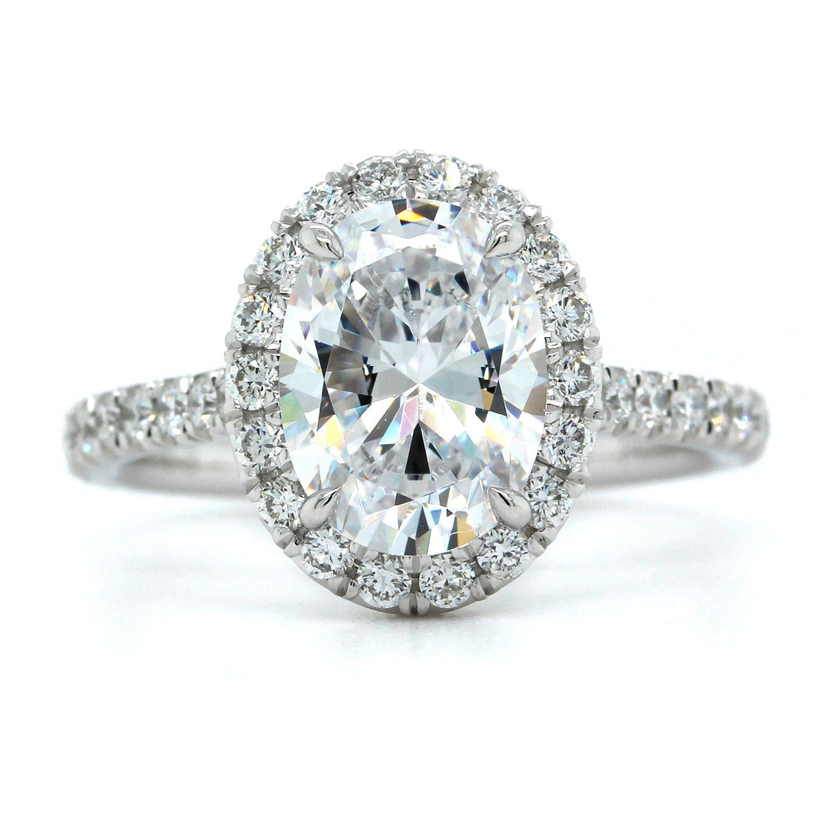 Platinum Diamond Oval Halo Engagement Ring Setting, Platinum, Long's Jewelers