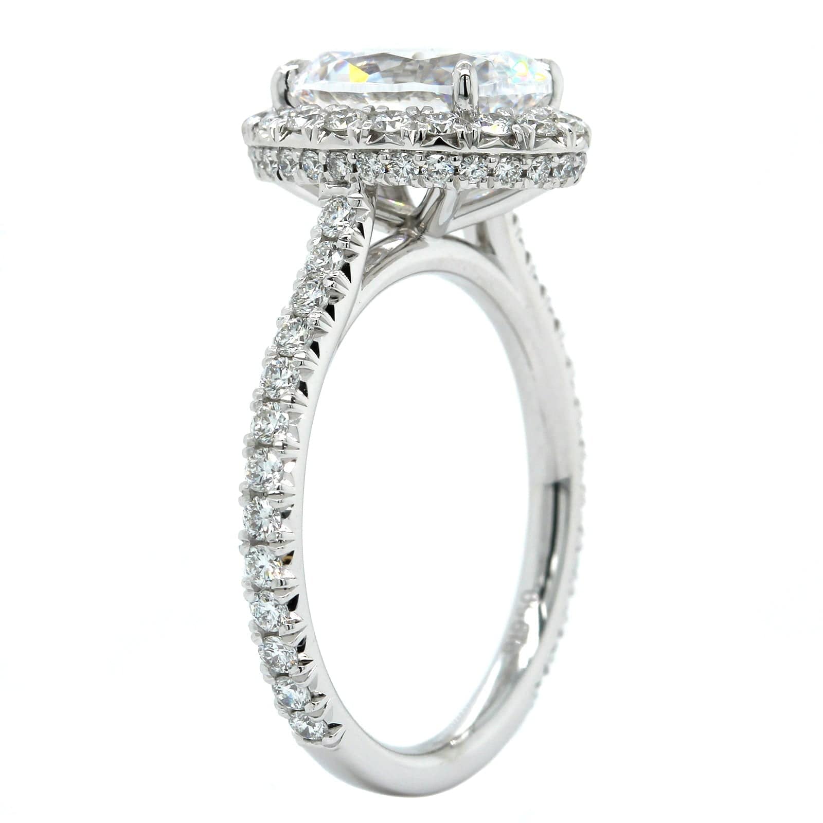 Platinum Diamond Oval Halo Engagement Ring Setting, Platinum, Long's Jewelers