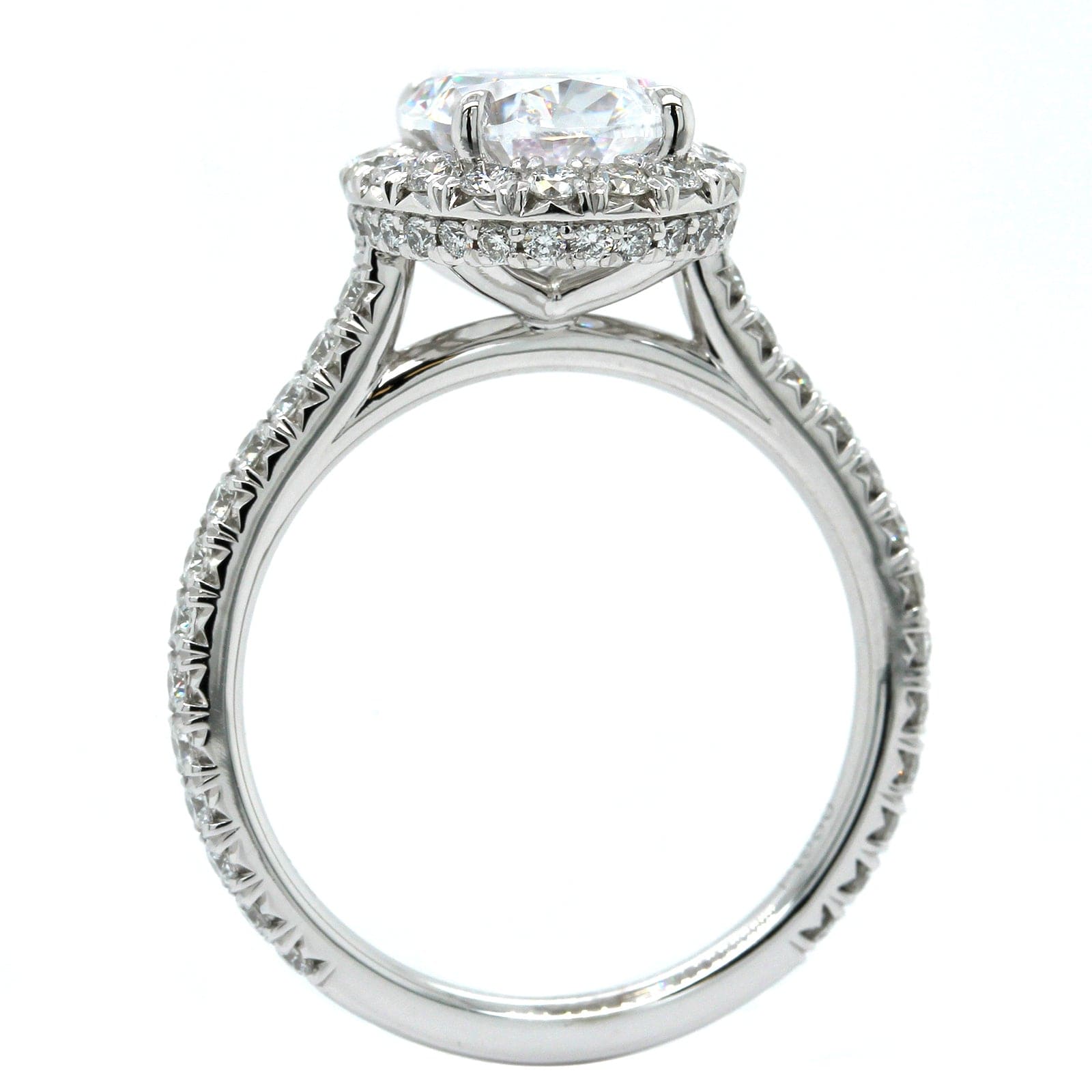 Platinum Diamond Oval Halo Engagement Ring Setting, Platinum, Long's Jewelers