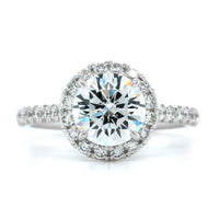 Platinum Diamond Round Halo Engagement Ring Setting, Platinum, Long's Jewelers