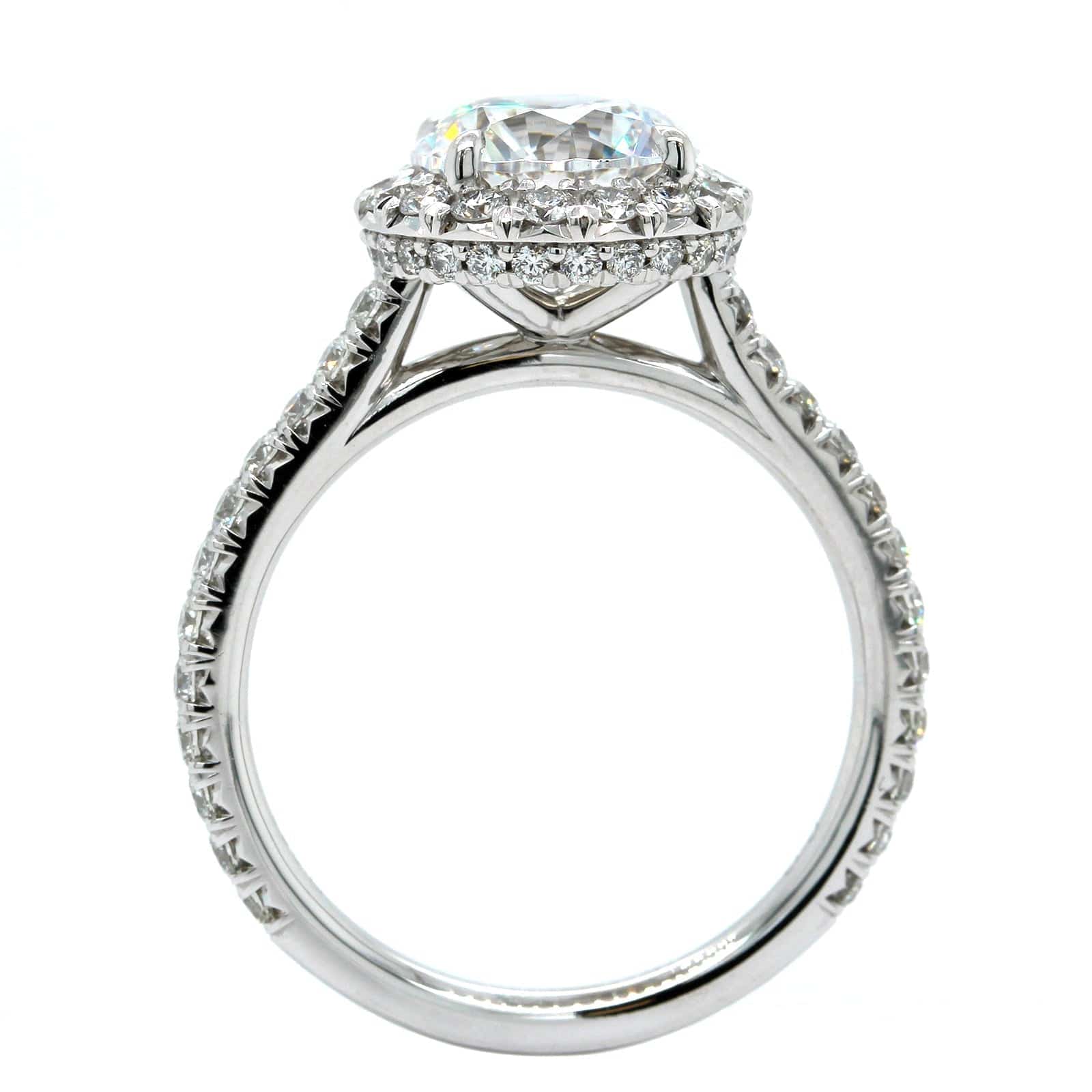 Platinum Diamond Round Halo Engagement Ring Setting, Platinum, Long's Jewelers