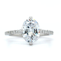 Platinum Oval Compass Prong Diamond Engagement Ring Setting, Platinum, Long's Jewelers