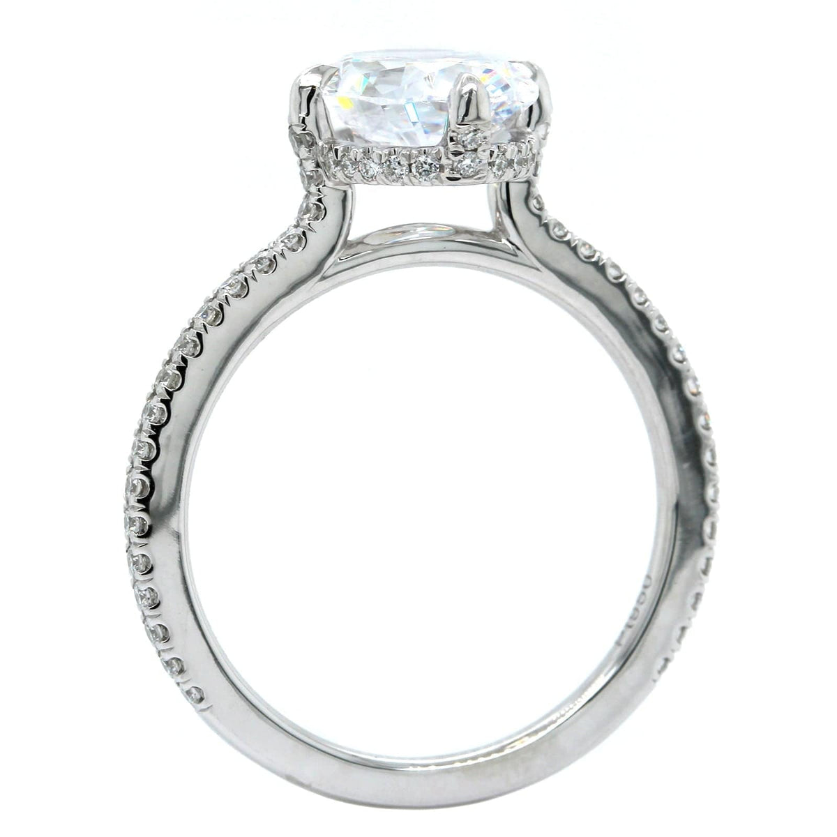 Platinum Oval Compass Prong Diamond Engagement Ring Setting, Platinum, Long's Jewelers