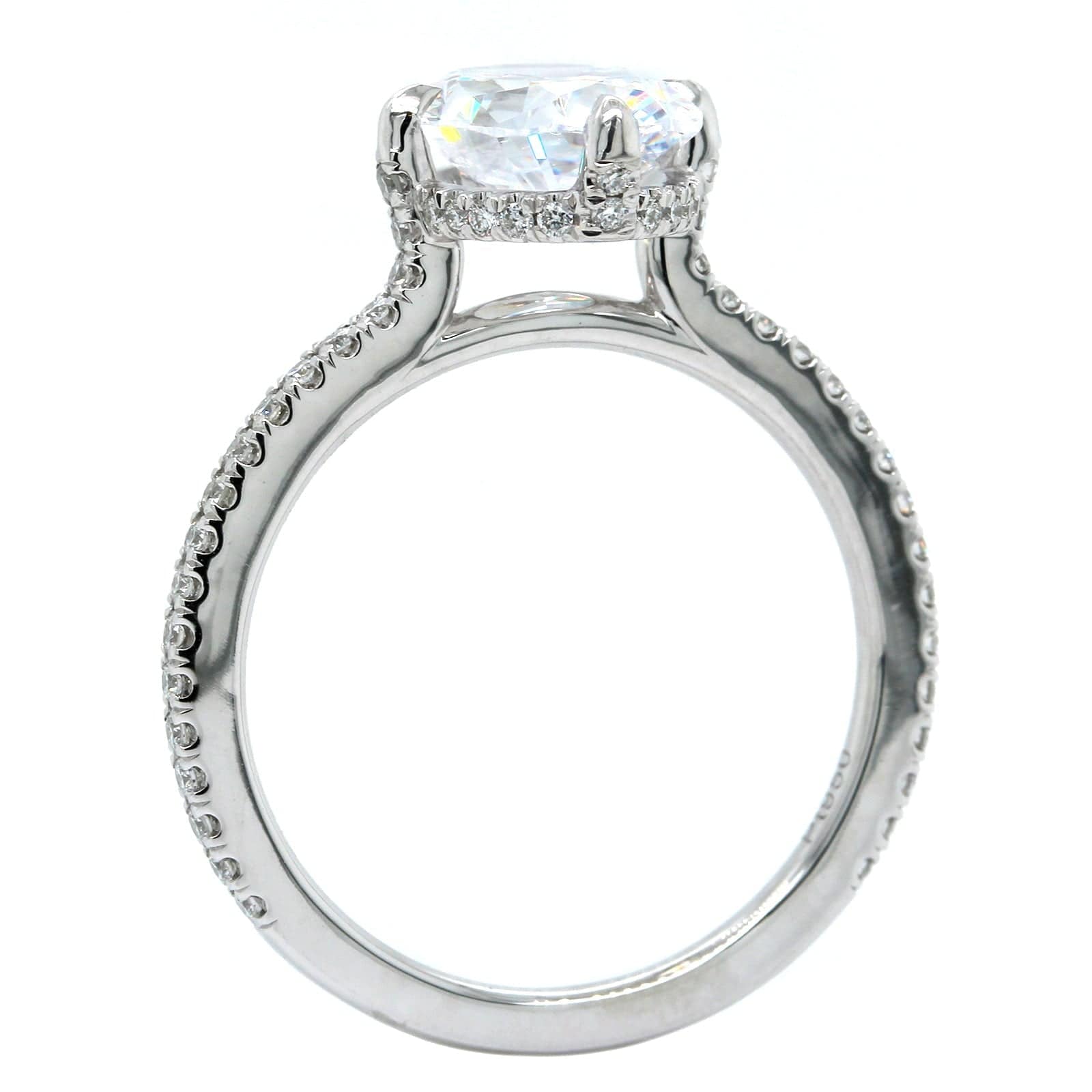 Platinum Oval Compass Prong Diamond Engagement Ring Setting, Platinum, Long's Jewelers