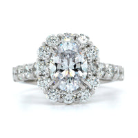Platinum Cut Cornered Diamond Halo Engagement Ring Setting, Platinum, Long's Jewelers