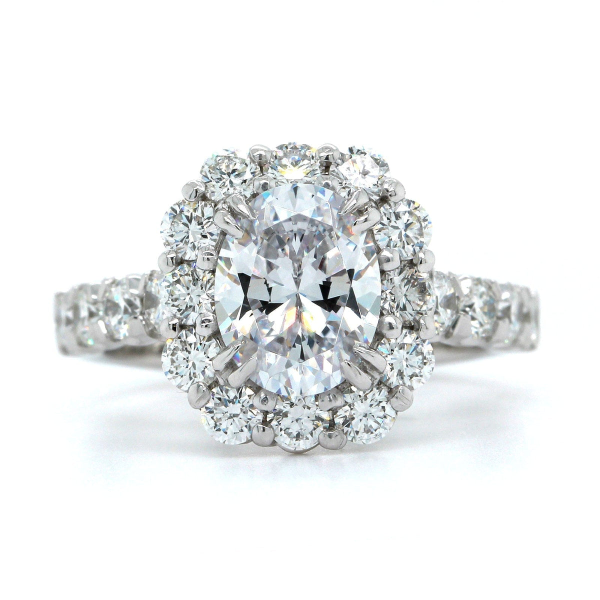 Platinum Cut Cornered Diamond Halo Engagement Ring Setting, Platinum, Long's Jewelers