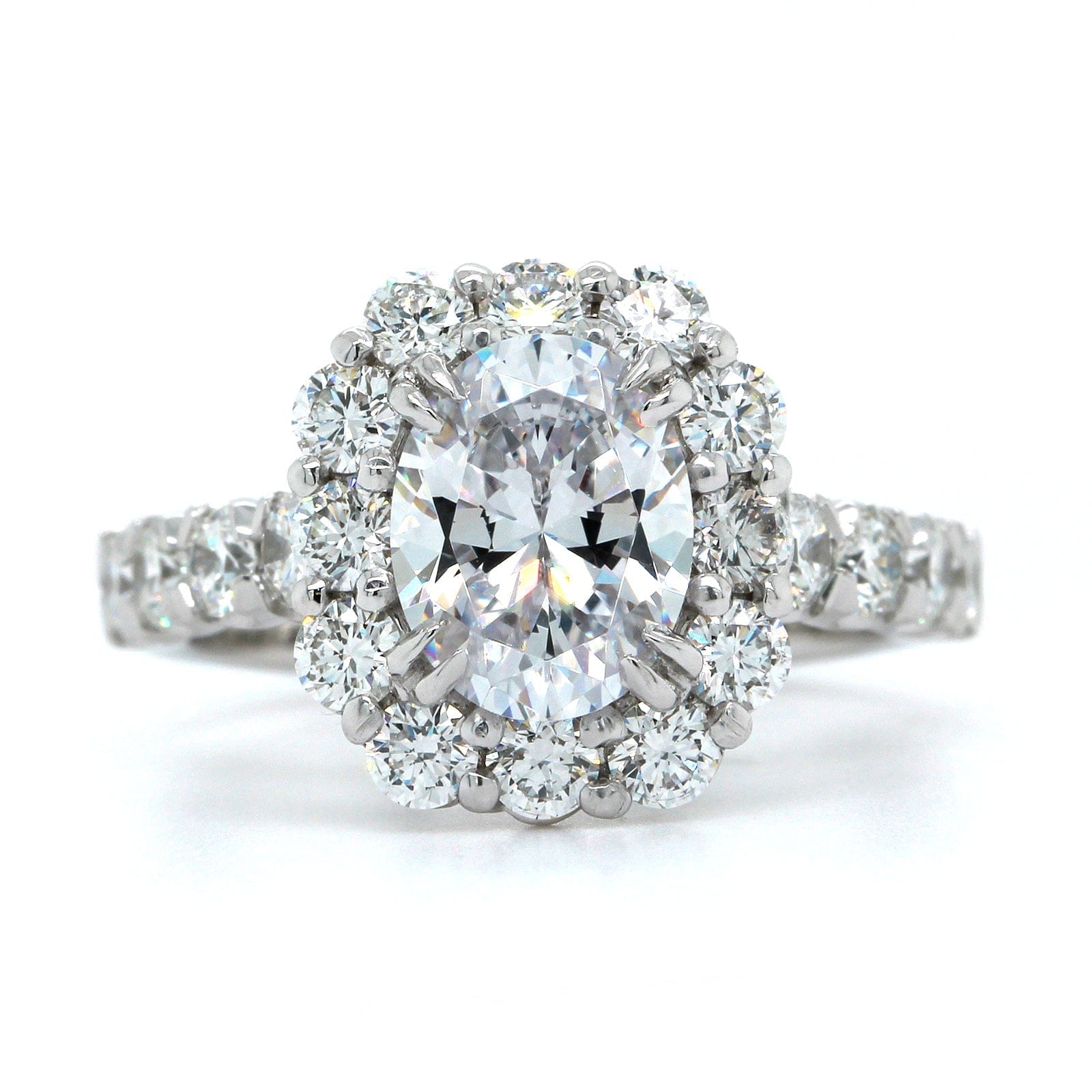 Platinum Cut Cornered Diamond Halo Engagement Ring Setting, Platinum, Long's Jewelers
