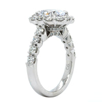 Platinum Cut Cornered Diamond Halo Engagement Ring Setting, Platinum, Long's Jewelers
