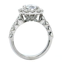 Platinum Cut Cornered Diamond Halo Engagement Ring Setting, Platinum, Long's Jewelers