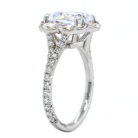 18K White Gold Marquise Diamond Halo Engagement Ring Setting, 18k white gold, Long's Jewelers