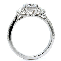 18K White Gold 3 Stone Diamond Engagement Ring Setting, 18k white gold, Long's Jewelers