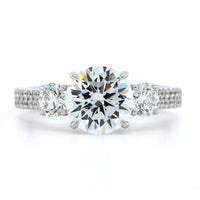 18K White Gold 3 Stone Diamond Engagement Ring Setting, 18k white gold, Long's Jewelers