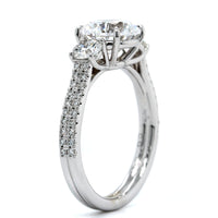18K White Gold 3 Stone Diamond Engagement Ring Setting, 18k white gold, Long's Jewelers