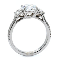 18K White Gold 3 Stone Diamond Engagement Ring Setting, 18k white gold, Long's Jewelers