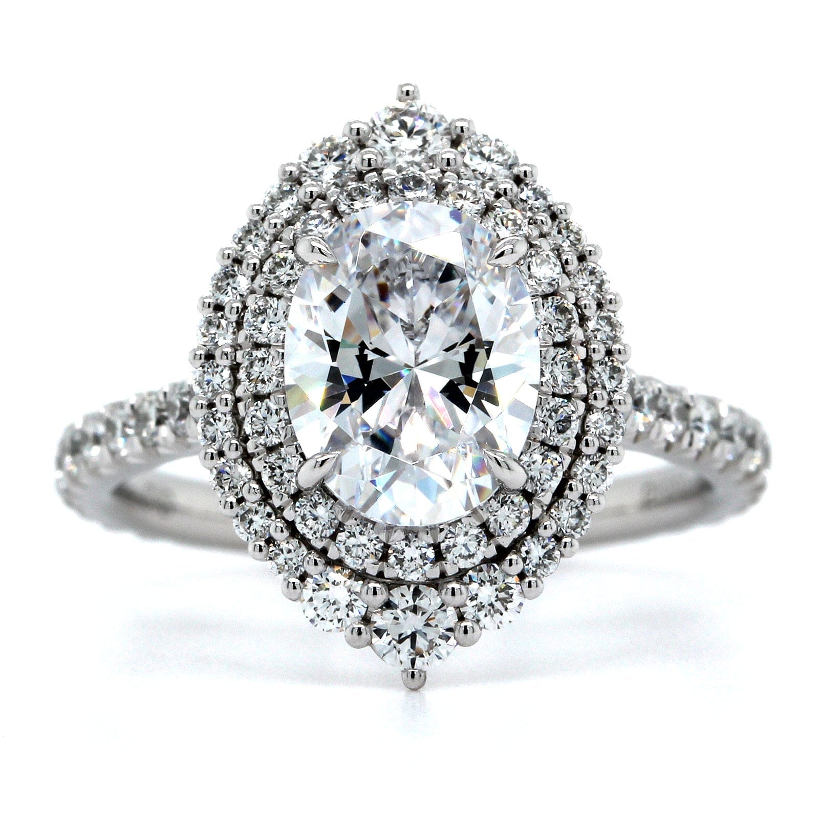 Platinum Double Diamond Halo Engagement Ring Setting, Platinum, Long's Jewelers