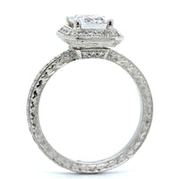 Platinum Vintage Style Diamond Halo Engagement Ring Setting, Platinum, Long's Jewelers
