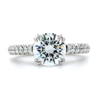 Platinum Prong Set Engraved Diamond Engagement Ring Setting, Platinum, Long's Jewelers