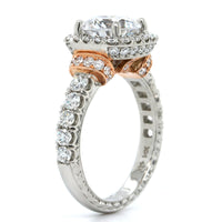 Platinum Cushion Diamond Halo Engagement Ring Setting, Platinum, Long's Jewelers