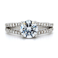 18K White Gold Prong Set Split Shank Diamond Engagement Ring Setting, 18k white gold, Long's Jewelers