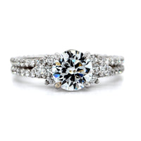 18K White Gold Double Diamond Row Engagement Ring Setting, 18k white gold, Long's Jewelers