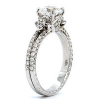 18K White Gold Double Diamond Row Engagement Ring Setting, 18k white gold, Long's Jewelers