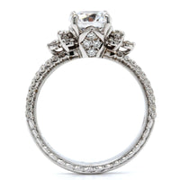 18K White Gold Double Diamond Row Engagement Ring Setting, 18k white gold, Long's Jewelers