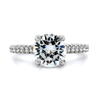 18K White Gold 4 Prong Diamond Sides Engagement Ring Setting, 18k white gold, Long's Jewelers