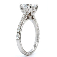 18K White Gold 4 Prong Diamond Sides Engagement Ring Setting, 18k white gold, Long's Jewelers