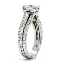 18K White Gold 3 Row Diamond Engagement Ring Setting, 18k white gold, Long's Jewelers