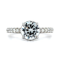 18K White Gold Hidden Halo Diamond Engagement Ring Setting, 18k white gold, Long's Jewelers