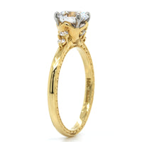 18K Yellow Gold 4 Side Stone Diamond Engagement Ring Setting, 18k yellow gold, Long's Jewelers