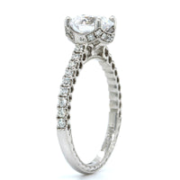 18K White Gold Diamond Hidden Halo Engagement Ring Setting, 18k white gold, Long's Jewelers