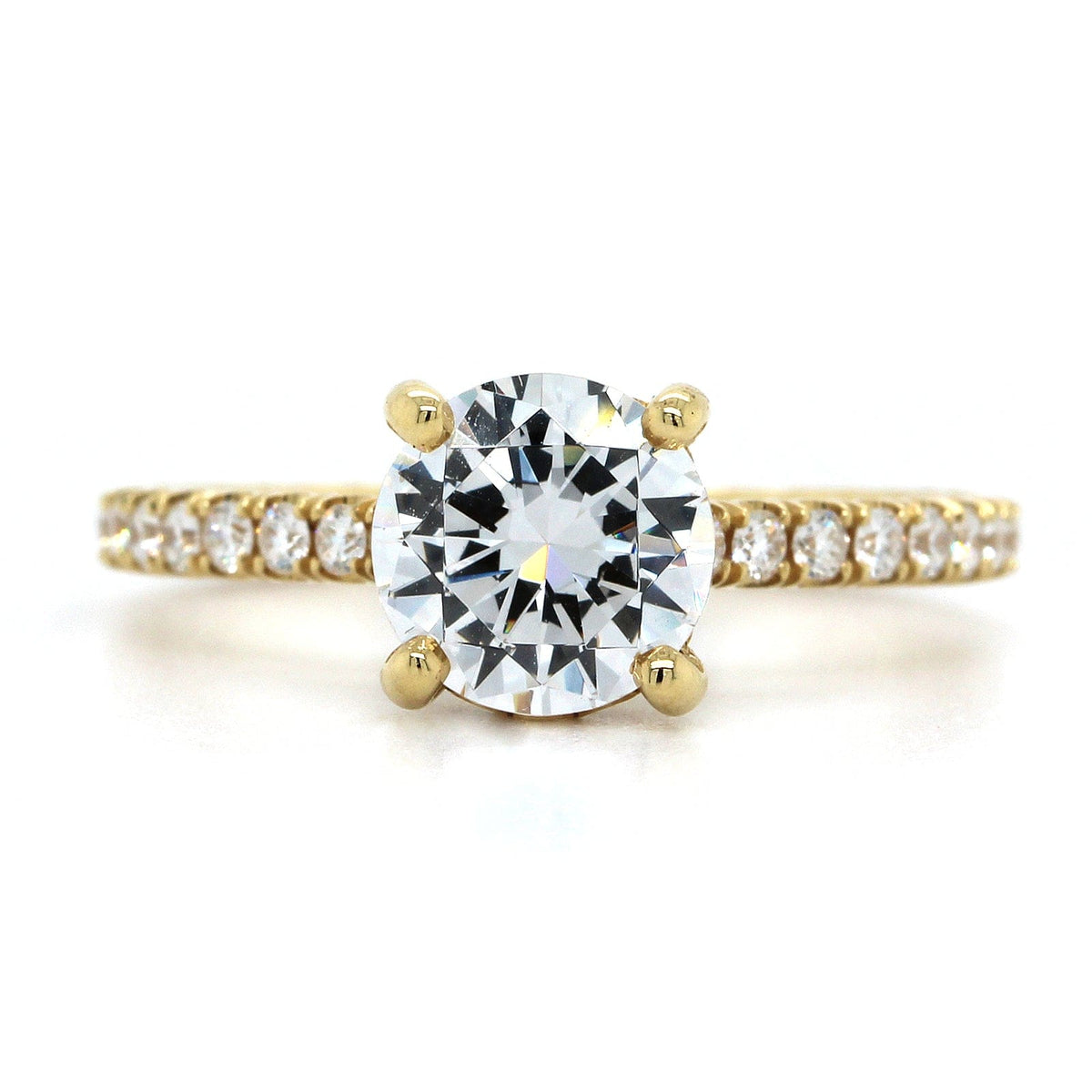 18K Yellow Gold Diamond Hidden Halo Engagement Ring Setting, 18k yellow gold, Long's Jewelers