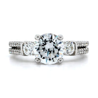 18K White Gold 3 Stone Diamond Engagement Ring Setting, 18k white gold, Long's Jewelers