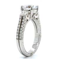 18K White Gold 3 Stone Diamond Engagement Ring Setting, 18k white gold, Long's Jewelers