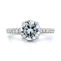 18K White Gold Diamond Hidden Halo Engagement Ring Setting, 18k white gold, Long's Jewelers