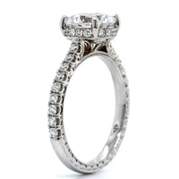 18K White Gold Diamond Hidden Halo Engagement Ring Setting, 18k white gold, Long's Jewelers