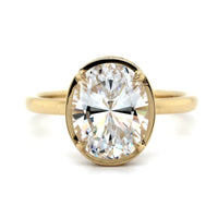 18K Yellow Gold Oval Engagement Ring Setting