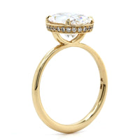 18K Yellow Gold Oval Engagement Ring Setting